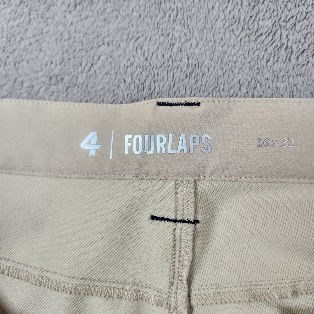 Fourlaps Traverse Slim Fit Pant Mens size 36x32 Beige Tan Tech Stretch - Picture 6 of 13